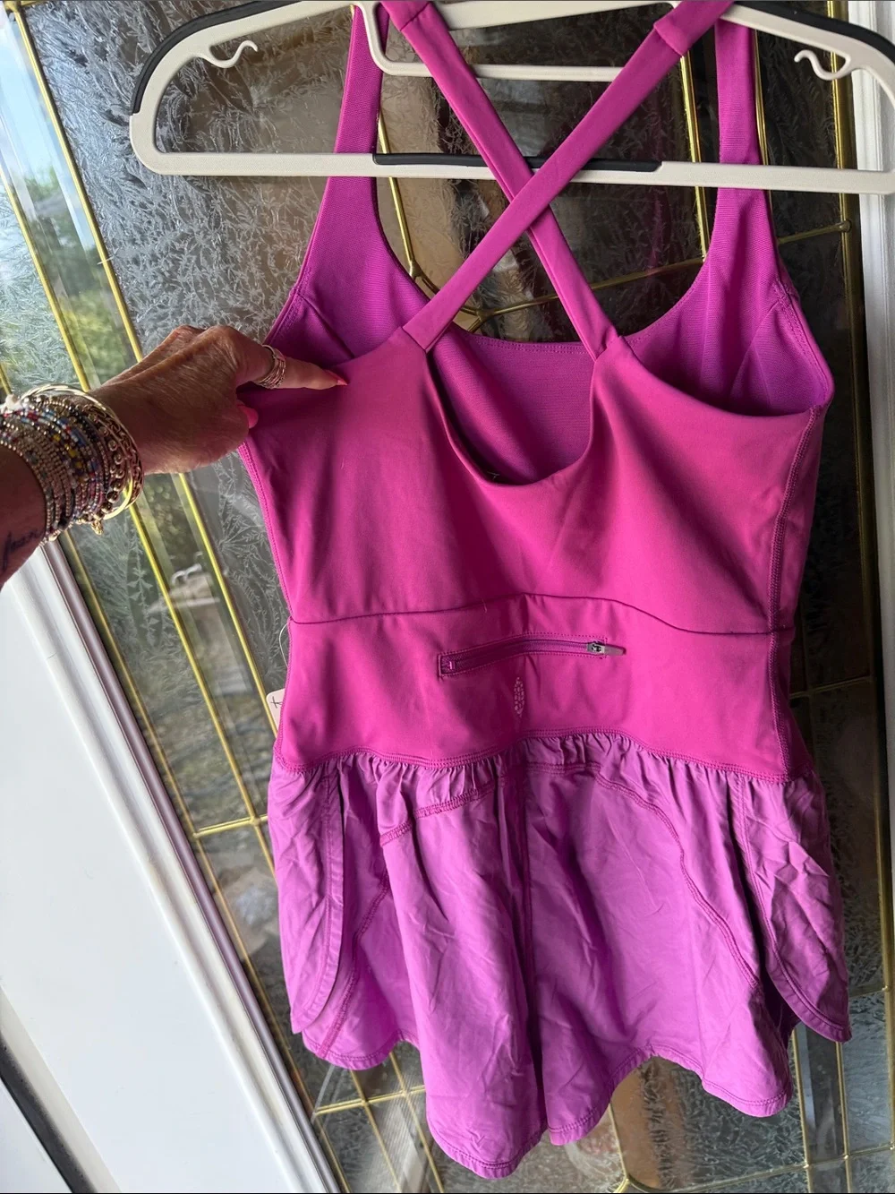 Free People Magenta and Light Pink Active Romper Shorts